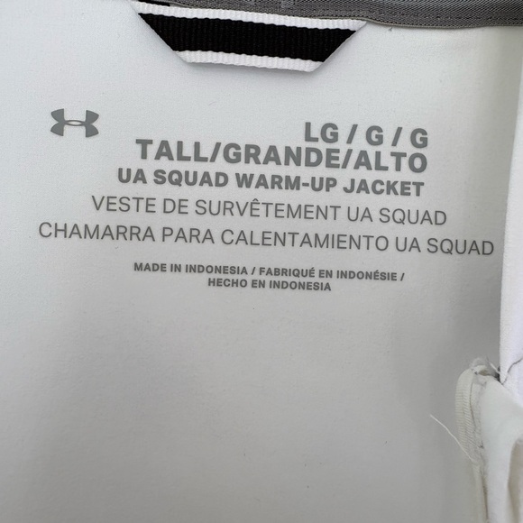 Under Armour UA Squad Warm-Up White and Gray Zip-Up Hoodie Men’s Sz L-Tall - Picture 2 of 7